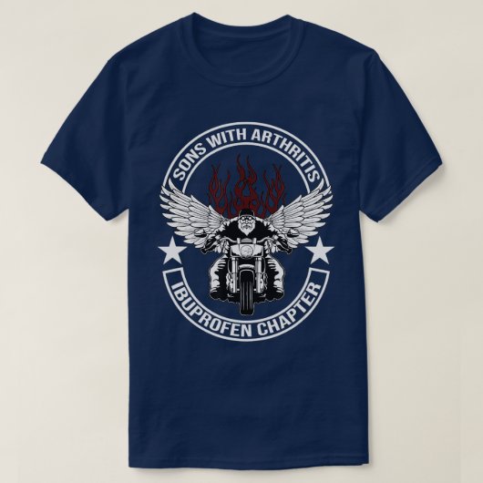 Sonen met artritis Ibuprofen Hoofdstuk Motorcyclus T-shirt (Design voorkant)