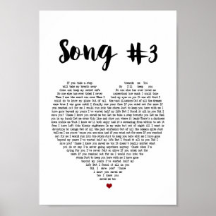 Song 3 Heart Song Lyric Wall Art afdrukken Poster