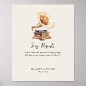 Song Aanvraag  Gramophone Wedding Poster (Voorkant)