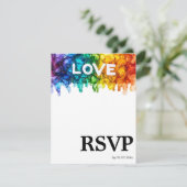 🌈 Song aanvraag LGBTQ Geschilderd met Liefde brui RSVP Kaartje (Staand voorkant)