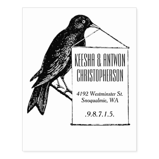  Song Bird Holding Sign Stempel (Afrduk)