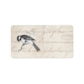 Song Bird Illustration - 1800's Birds Text Etiket (Voorkant)