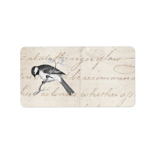 Song Bird Illustration - 1800's Birds Text Etiket
