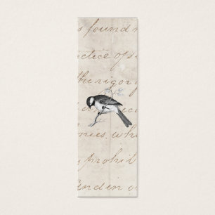 Song Bird Illustration - 1800's Birds Text Mini Visitekaartjes