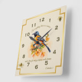 Song Bird Oriole Ecclesiastes 3 Vierkante Klok (Hoek)