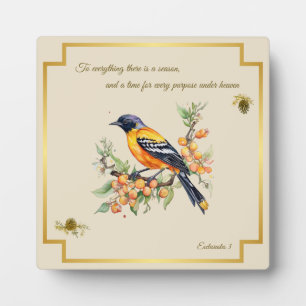 Song Bird Oriole Plaque Ecclesiastes 3 Fotoplaat