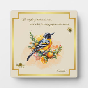 Song Bird Oriole Plaque Ecclesiastes 3 Fotoplaat