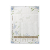Song Birds Floral Weekly Personalized Meal Planner Notitieblok (Linkerzijde)