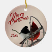 Song Birds kerstversiering Keramisch Ornament (Voorkant)
