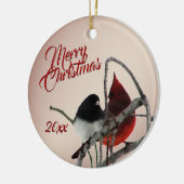 Song Birds kerstversiering Keramisch Ornament (Links)