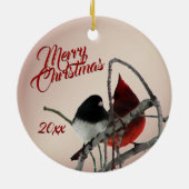 Song Birds kerstversiering Keramisch Ornament (Achterkant)