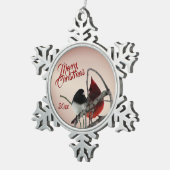 Song Birds kerstversiering Tin Sneeuwvlok Ornament (Rechts)