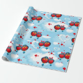 Song Birds Love Pattern Cadeaupapier (Uitgerold)