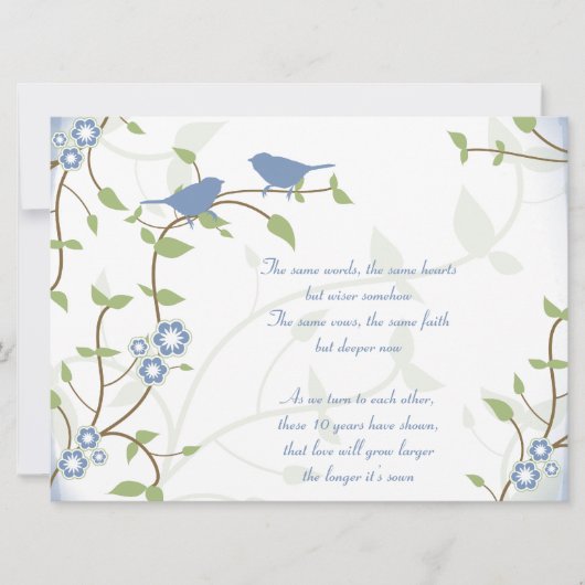 Song Birds Wedding Jubileum Vow Renewal Kaart (Voorkant)