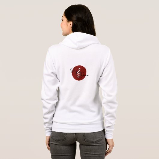 Song & Drum White_Red Hoodie (Achterkant volledig)