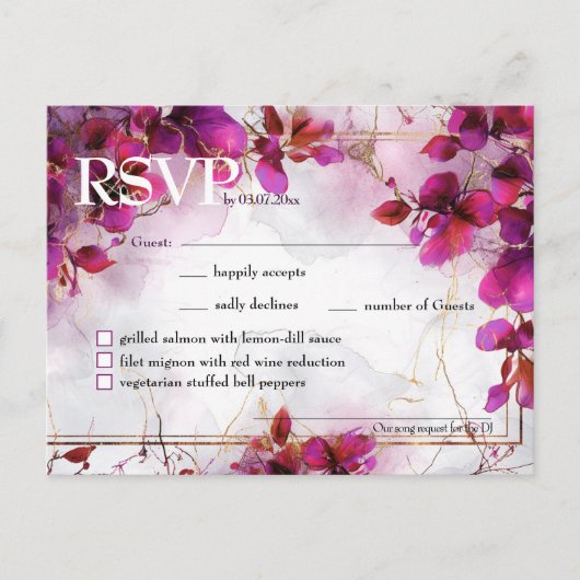 Song & menu Fuchsia Enchantment: Waterverf (Voorkant)