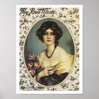 Song My Roos Marie  Music Sheet Hoesje Poster