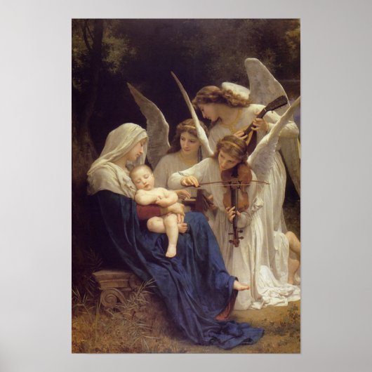 "Song of the Angels" van Bouguereau Poster (Voorkant)