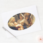 Song of the Angels, William-Adolphe Bouguereau Ovale Sticker (Envelop)