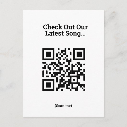 Song Promotion - QR Code Design Briefkaart (Voorkant)