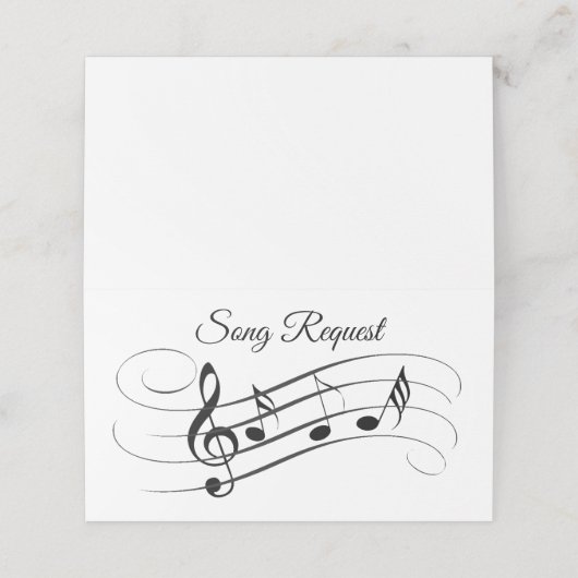 Song Request Folded Wedding Place Card Plaatskaartje (Buitenkant ongevouwen)