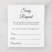 Song Request Folded Wedding Place Card Plaatskaartje (Binnenkant ongevouwen)