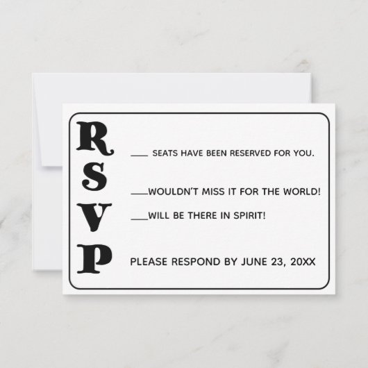 Song Request RSVP-kaart Kaart (Achterkant)