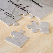 Song Sparrow die hij over me kijkt Bijbelcitaat Legpuzzel (Zijkant)