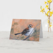 Song Sparrow Fine Art Wenskaart Kaart (Gele Bloem)