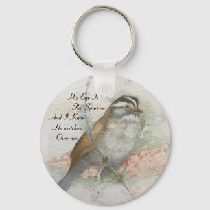Song Sparrow hij kijkt over me Quote Sleutelhanger