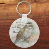 Song Sparrow hij kijkt over me Quote Sleutelhanger (Voorkant)