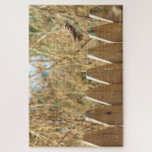 Song Sparrow on Fence Legpuzzel (Verticaal)