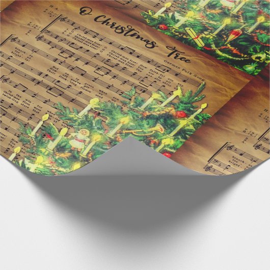 Song Tree-kerstpapier Cadeaupapier (Hoek)