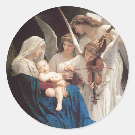Song van Angels, William-Adolphe Bouguereau Ronde Sticker (Voorkant)