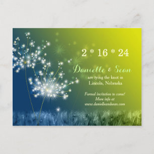 Song van Dandelions Wedding Save the Date Aankondigingskaart