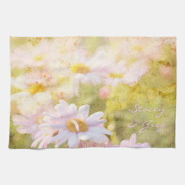 Song van lentes Lovely Bleke roze Daisies Asters Theedoek