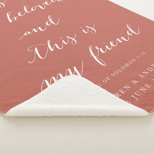 Song van Solomon Scripture Terracotta Wedding Gift Sherpa Deken (3/4)