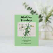 Song van Solomons Birthday Blessing White Lily Briefkaart (Staand voorkant)