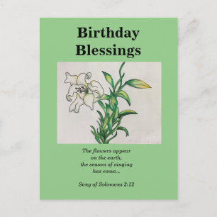 Song van Solomons Birthday Blessing White Lily Briefkaart