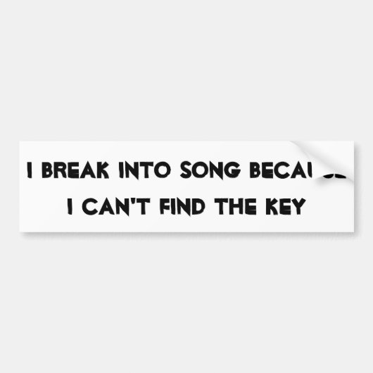 Song zonder sleutel bumpersticker (Voorkant)