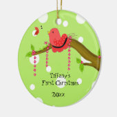 Songbird Baby's eerste Kerstmis Keramisch Ornament (Links)