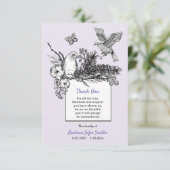 Songbird Bereavement Hartelijk dank RSVP Kaartje (Staand voorkant)