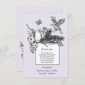 Songbird Bereavement Hartelijk dank RSVP Kaartje (Voorkant / Achterkant)