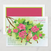 Songbird Birthday Party Invitation Kaart (Voorkant / Achterkant)