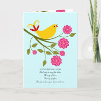 Songbird ik hou van je, ik juf je poëzie-kaart