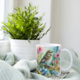 Songbird Melody sierlijke vogel & bloemen eleganti Koffiemok