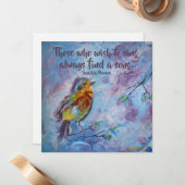 "Songbird of Hope" Flat Note Kaart Notitiekaartje (Voorkant / Achterkant in situ)