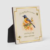 Songbird Oriole Plaque Ecclesiastes 3 Fotoplaat (Voorkant)
