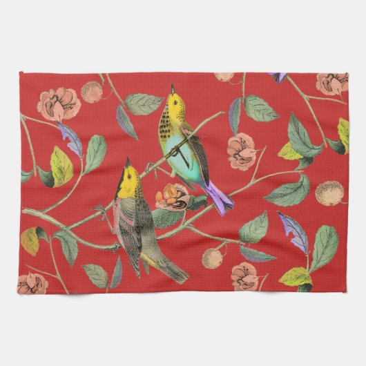  Songbird Red Theedoek (Horizontaal)