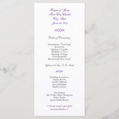 Songbird Shabby Chic Trouwprogramma Programmakaart (Achterkant)